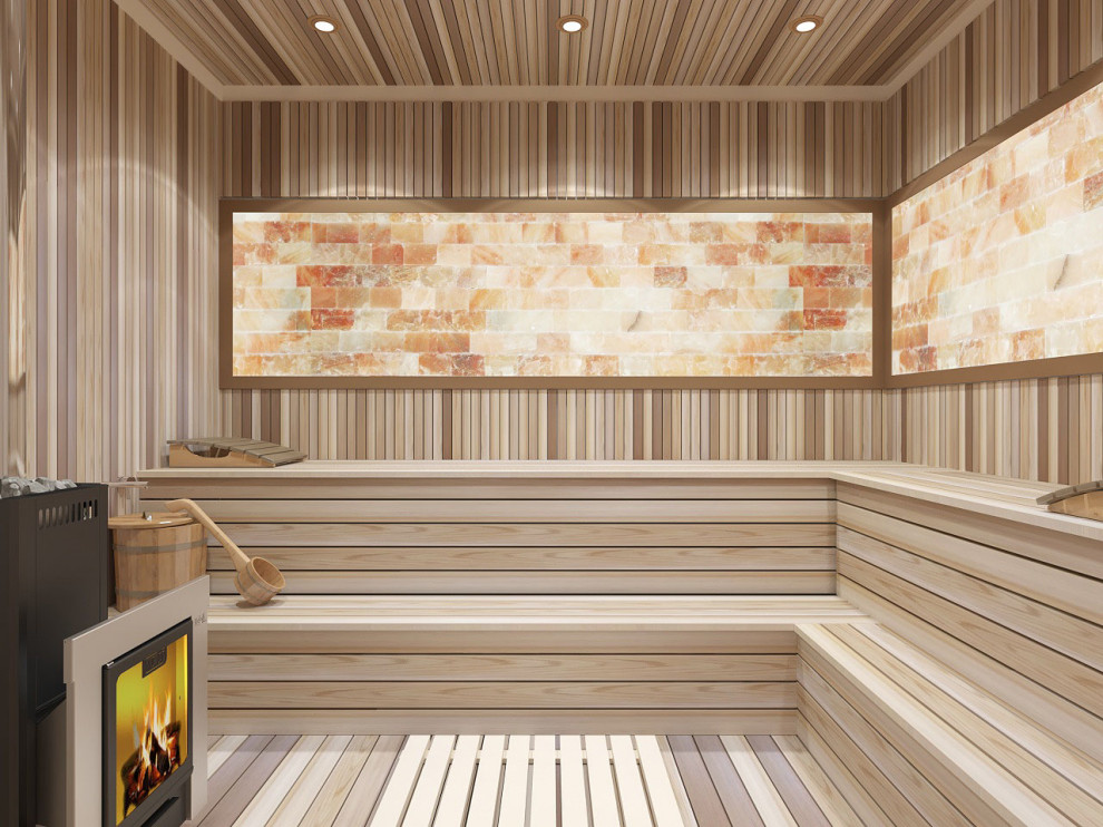 Зона отдыха в сауне загородного дома.