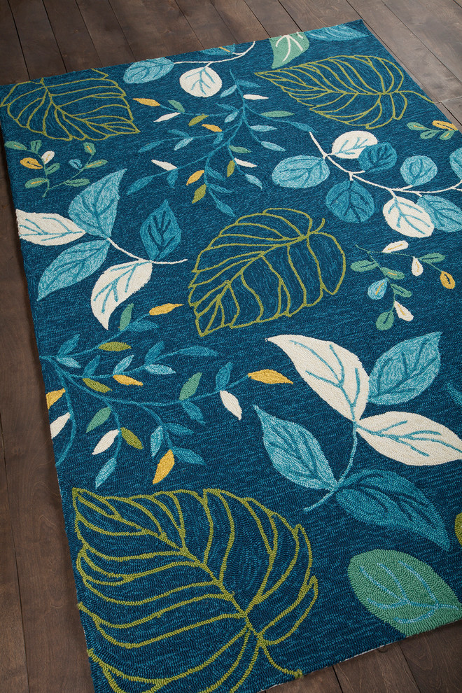 Terra Area Rug, Blue and Cream, 7'9x10'6 - Contemporary - Outdoor Rugs ...