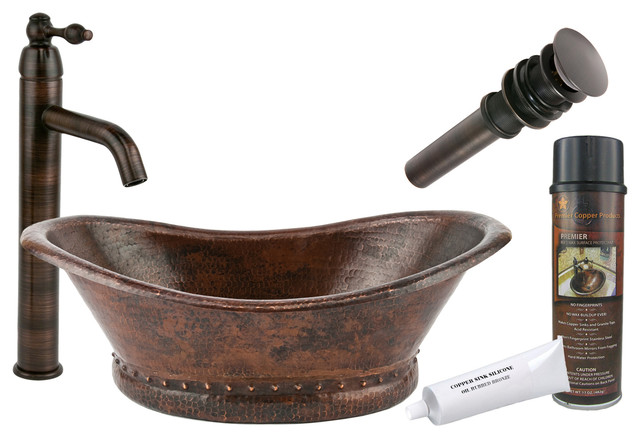 Bath Tub Vessel Hammered Copper Sink