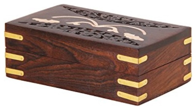 Wooden Handcrafted Jewelry Multipurpose Keepsake Storage Organizer Box 