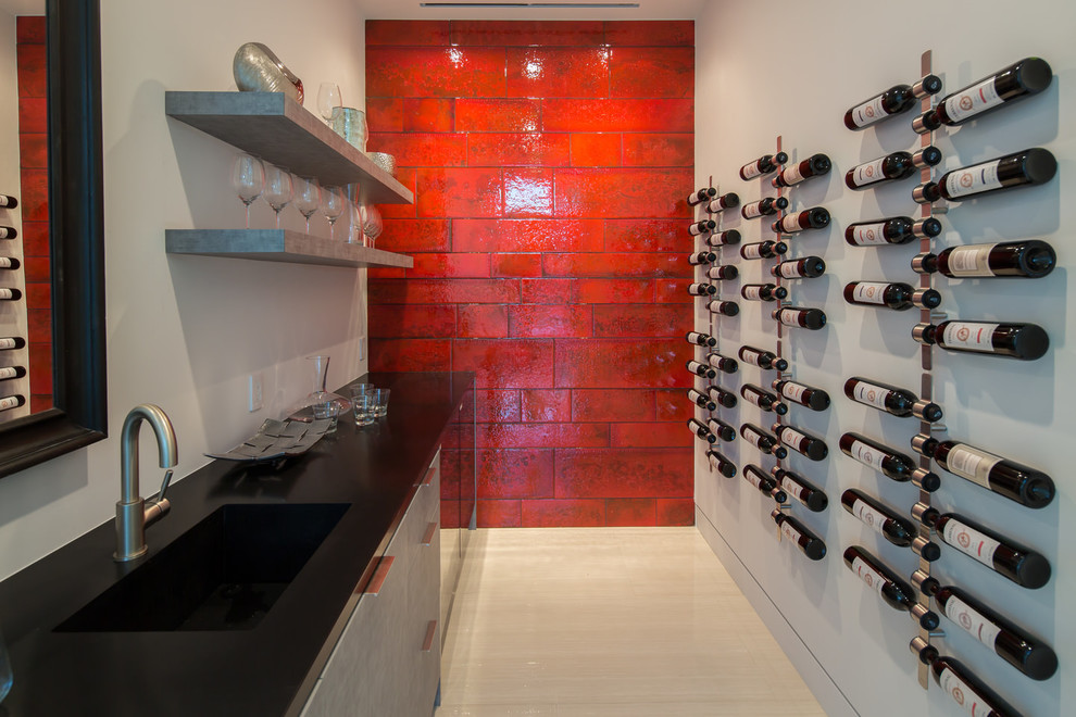 Inspiration for a modern wine cellar in Los Angeles.