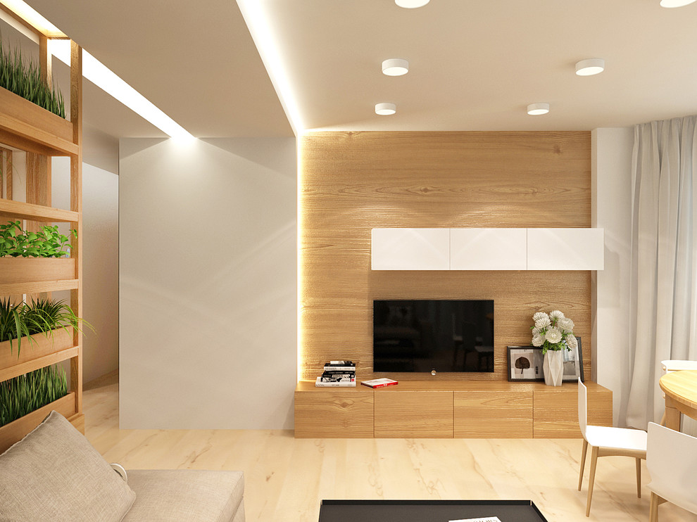 Интерьер гостиной в эко-скандинавском стиле