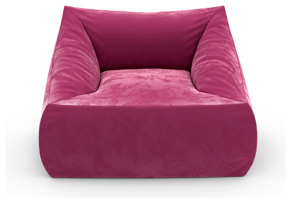 Бескаркасное кресло с подлокотниками Angle Velur