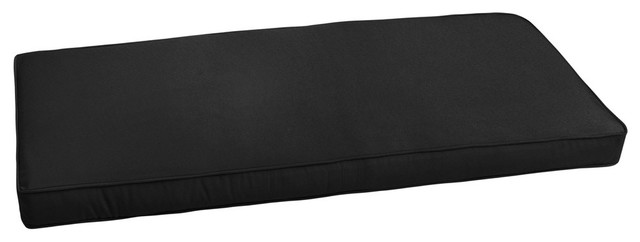 Sunbrella Canvas Black Outdoor Bench Cushion 55x18 Contemporary