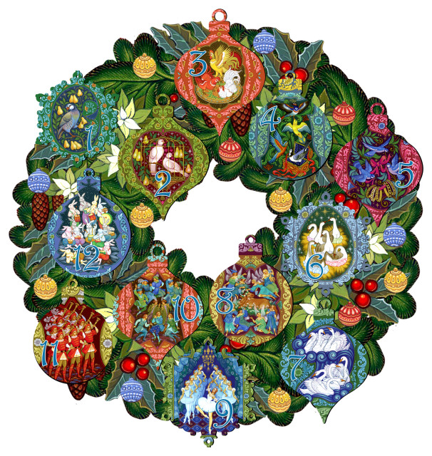 12 Days Of Christmas Wreath 