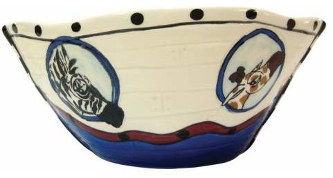 3 Inch Time to Eat Colorful Ark Bowl 19 oz Ceramic Dishware Bowls