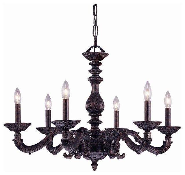 6-Lights Wrought Iron Chandelier