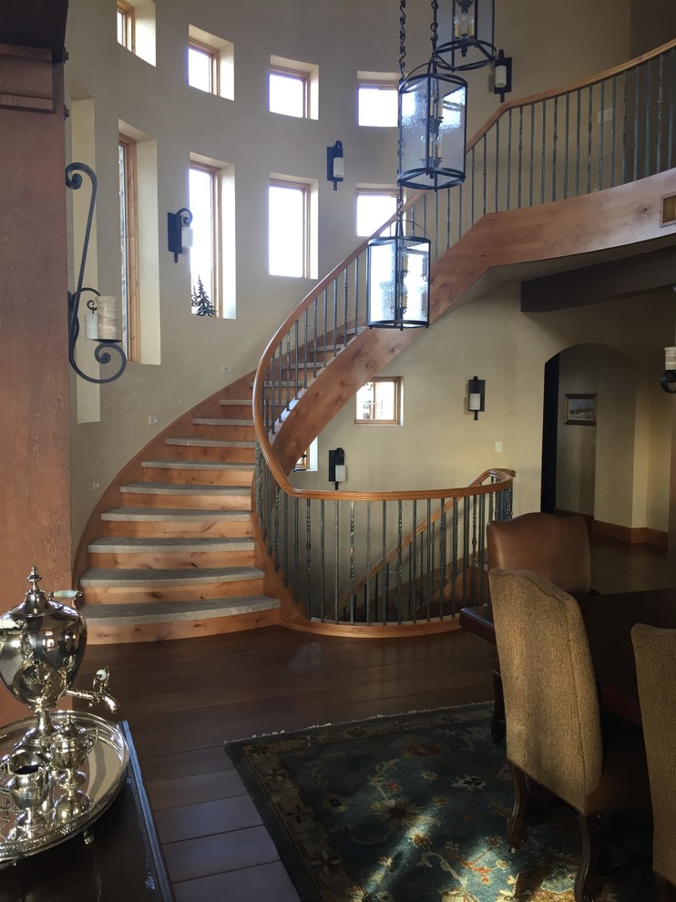 This is an example of a mediterranean staircase in Denver.