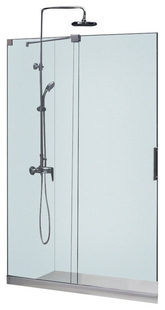 Dreamline Mirage 44 48 Frameless Sliding Shower Door Contemporary Dreamline Mirage 44 48 Frameless Sliding Shower Door Brushed Nickel