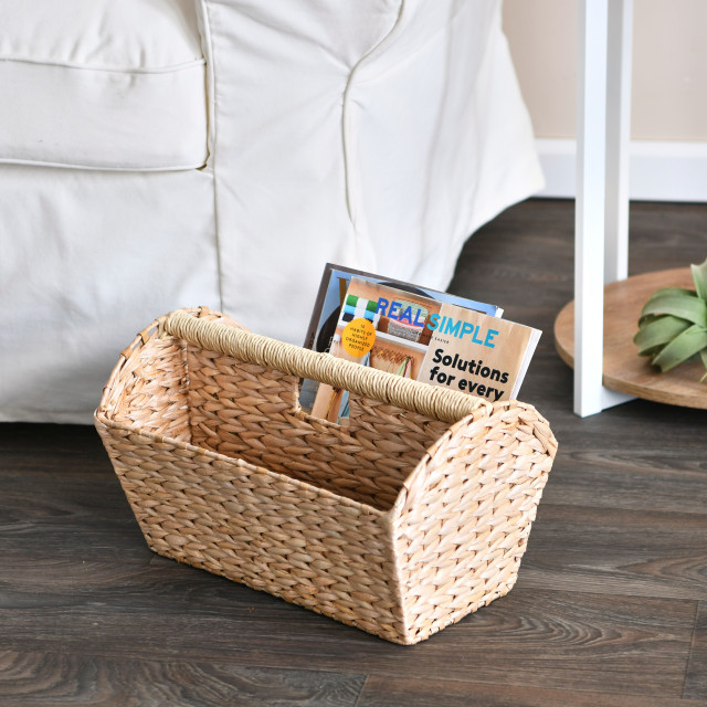 Rectangular Woven Magazine Rack - Beach Style - Magazine Racks - by ...