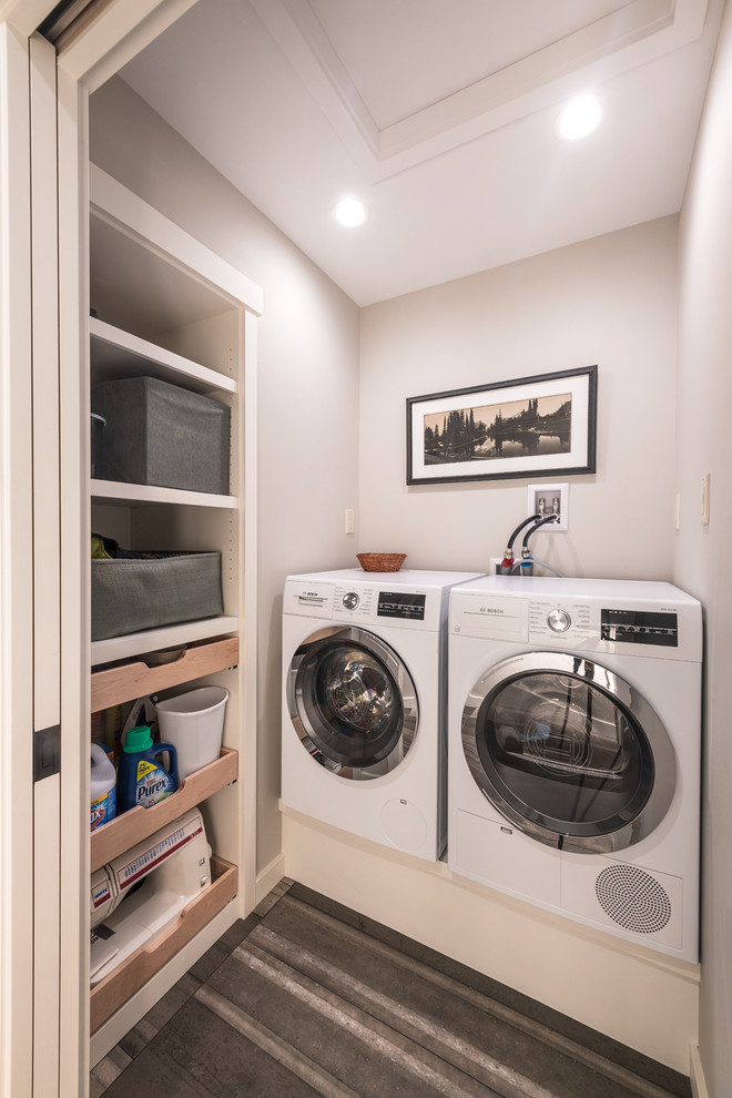 Inspiration for a midcentury laundry room in Other.