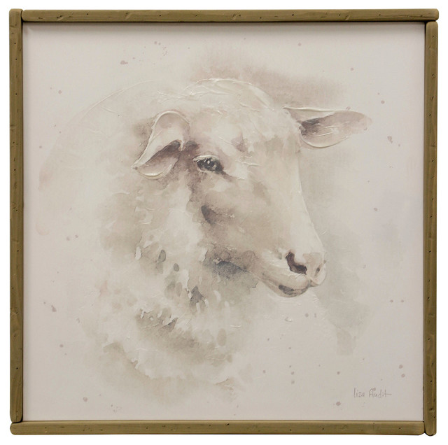 Sheep Farm Animal Art, Canvas Print with Handpainting Farmhouse Prints And Posters by