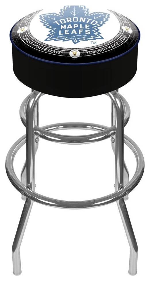 Padded Bar Stool w NHL Throwback Toronto Mapl