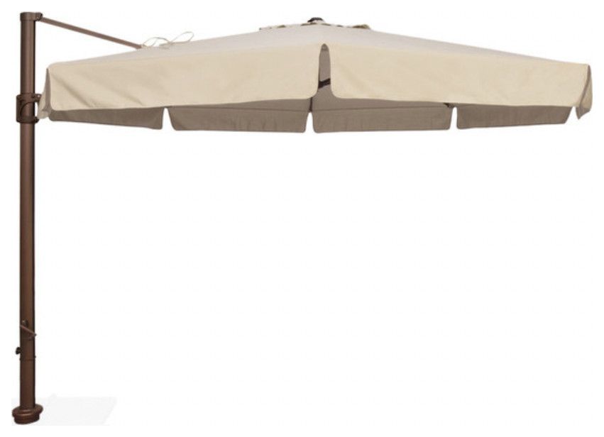Bali 11' Octagon Cantilever Umbrella With Valance, Navy, Sunbrella Fabric