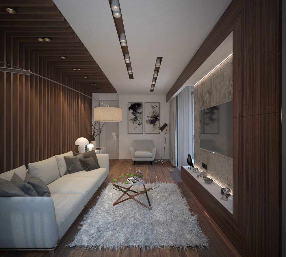 дизайн-проект гостиной в стиле контемпорари