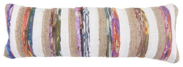 multi colored striped throw pillows