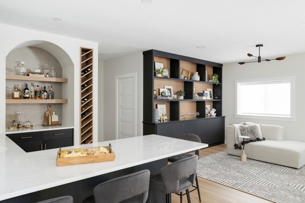 Middle Class Basements The Tailored Boho | Lower Level Finish - Midcentury - Basement ...