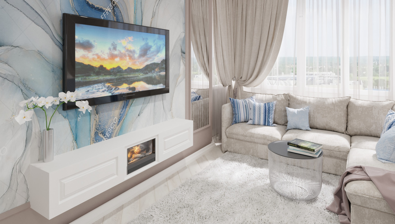 легкая неоклассика в голубом