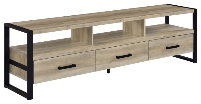 James 3-drawer Composite Wood 71" TV Stand Antique Pine