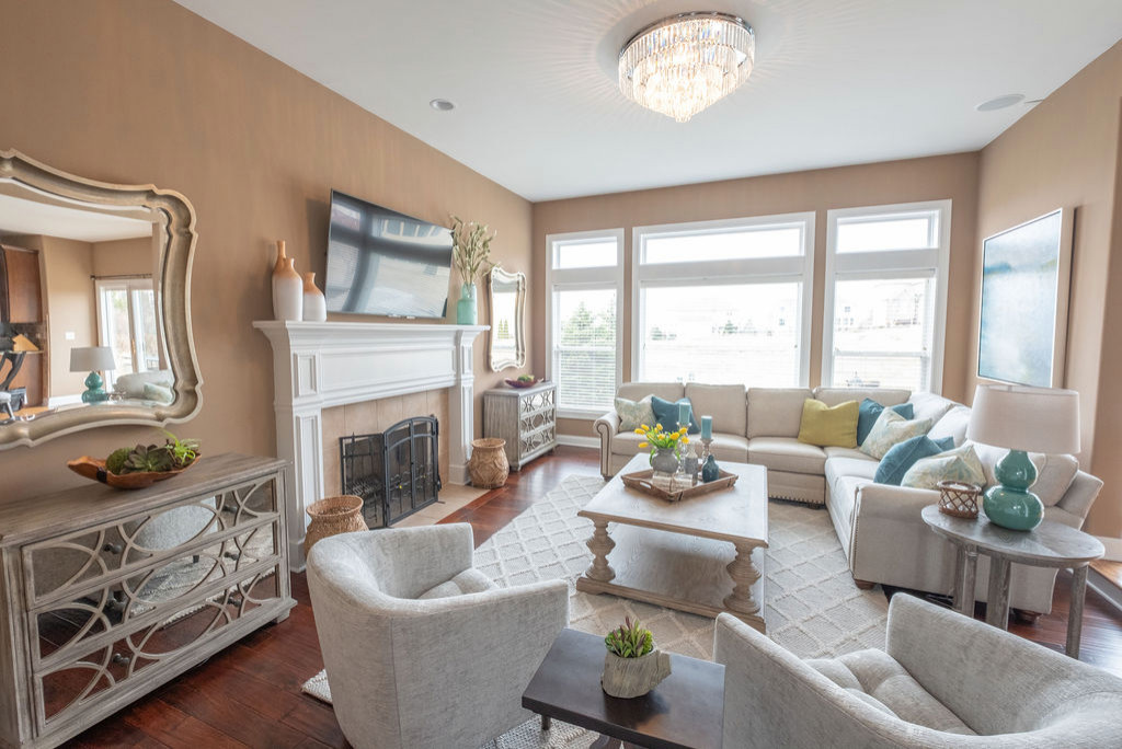 California Chic Style Living Room and Office