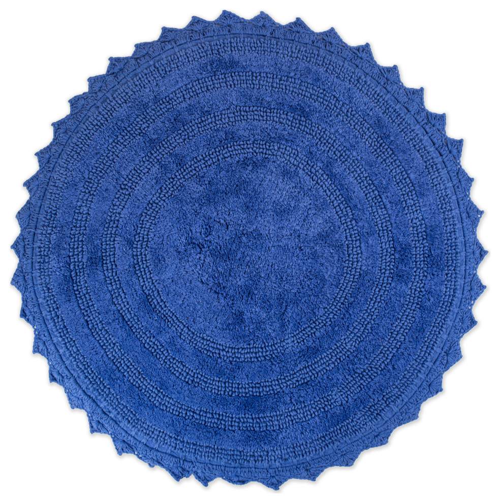 DII Blueberry Round Crochet Bath Mat