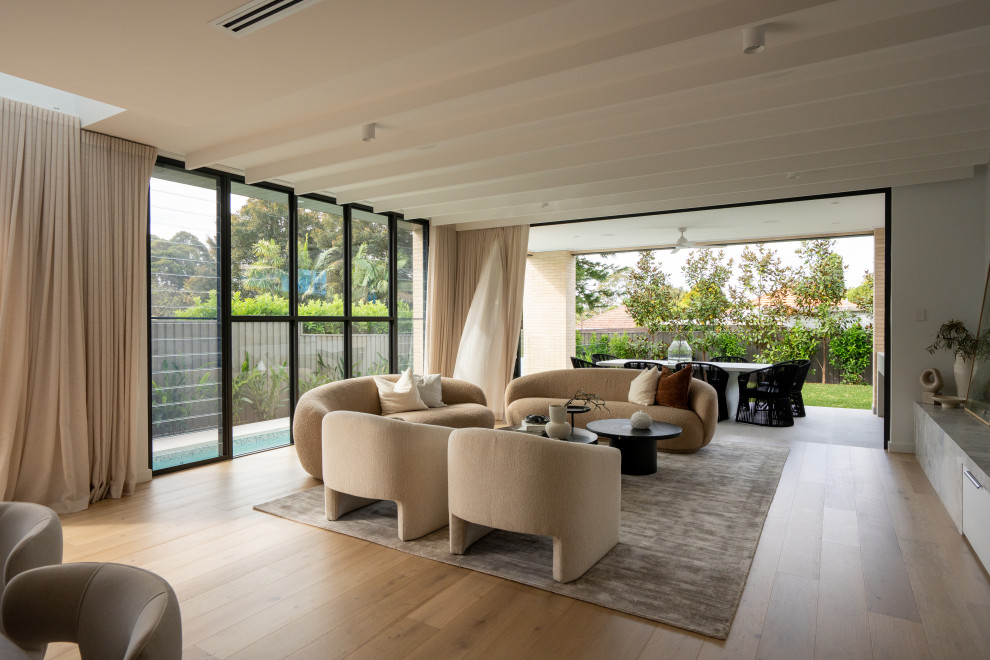 Design ideas for a modern living room in Sydney.
