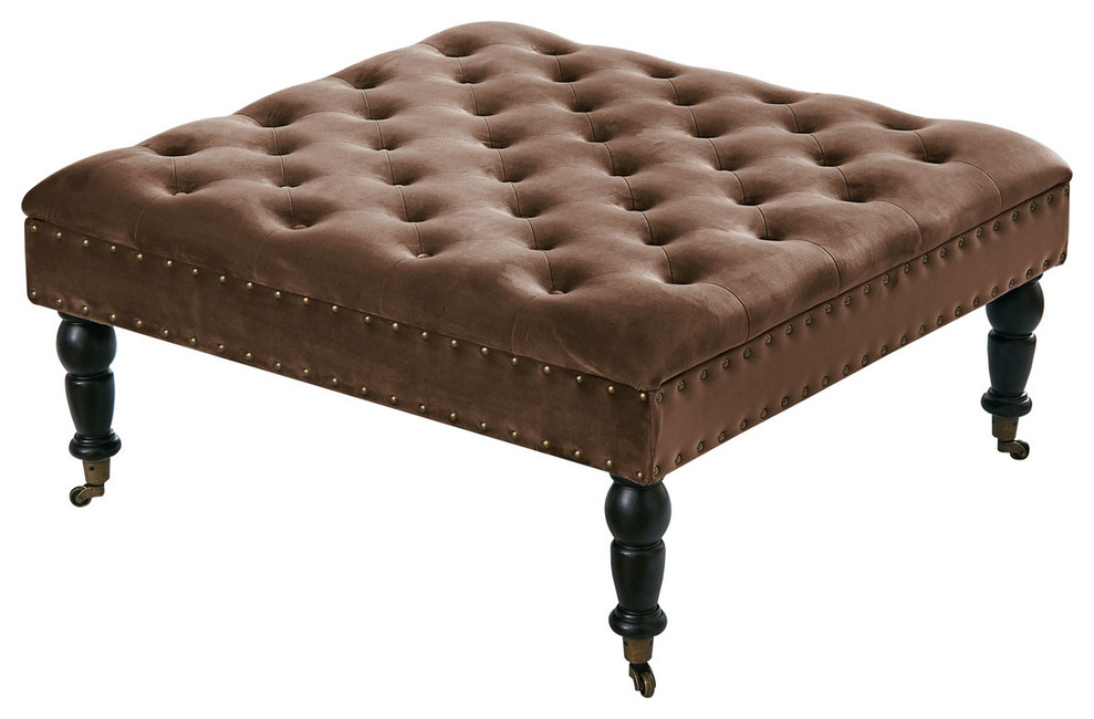 Supersoft Tuft Coffee Table Ottoman, Carafe, 33"x33"x18"