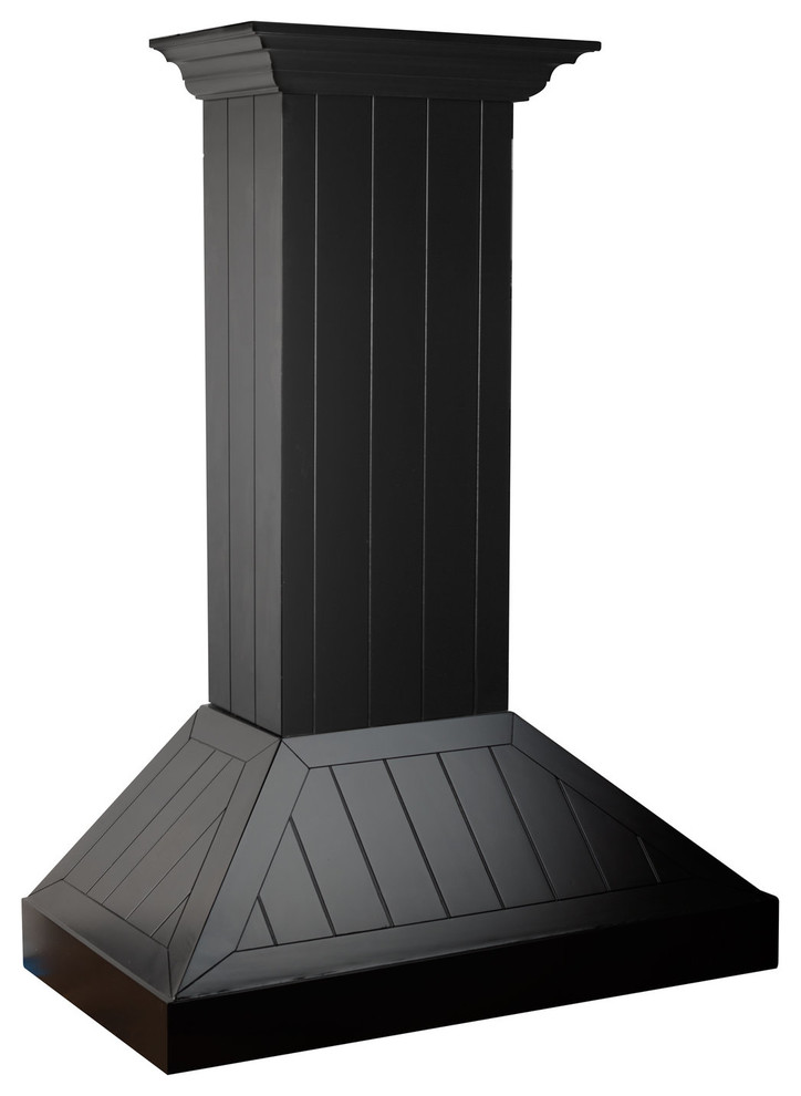 ZLINE 36 in. Wooden Wall Mount Range Hood in Black Traditional