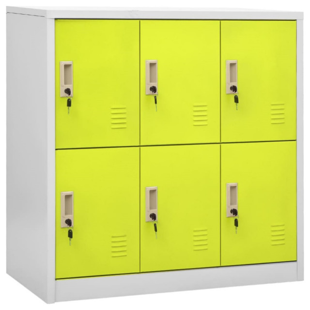 Vidaxl Locker Cabinet Light Gray And Green 35.4"x17.7"x36.4" Steel