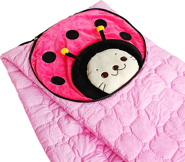 Sirotan - Ladybug Pink Blanket Pillow Cushion / Travel Blanket (39.4"-59.1")