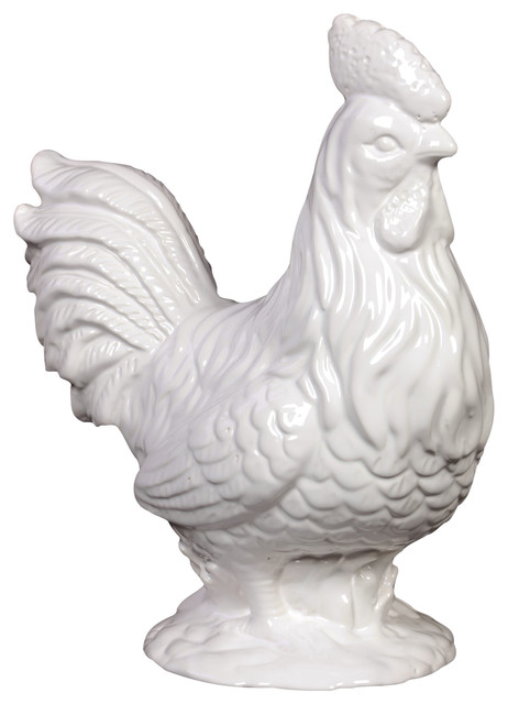 Ceramic Rooster Figurine Farmhouse Decorative Objects And