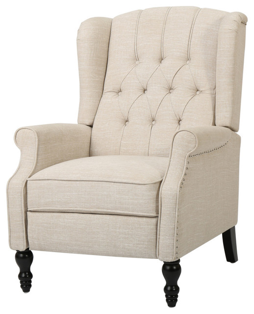 Elizabeth Tufted Back Recliner Transitional Recliner Chairs by