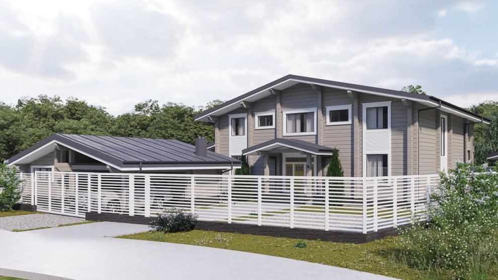 Частный жилой дом из клееного бруса в КП «Ново-луговая»