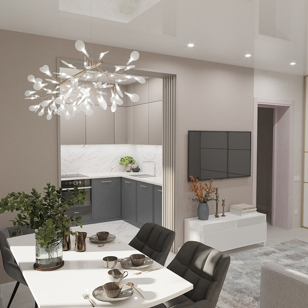 Дизайн кухни-гостиной