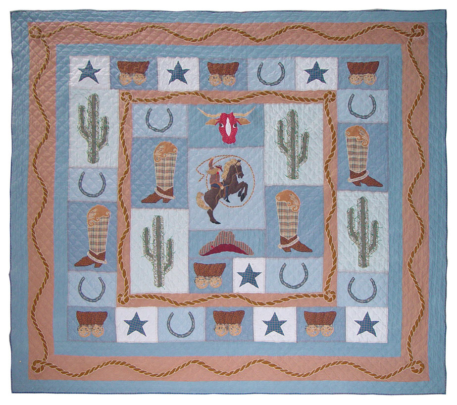 Cowgirl Quilt Twin 65"X85" - Southwestern - Quilts And Quilt Sets - by