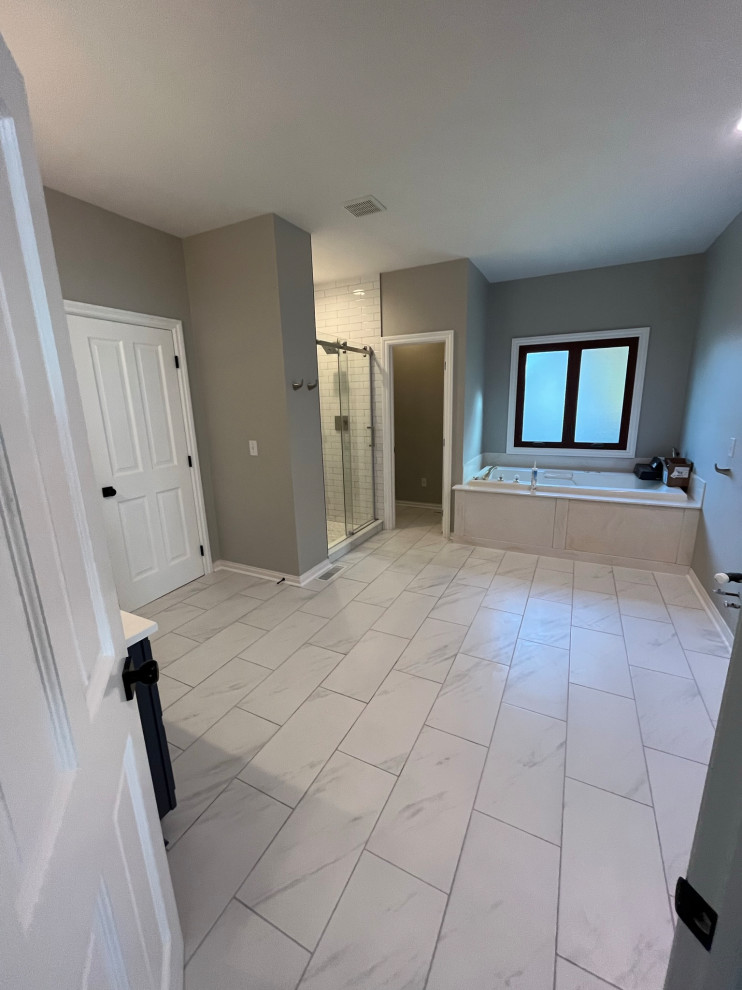 Warm and inviting master bath