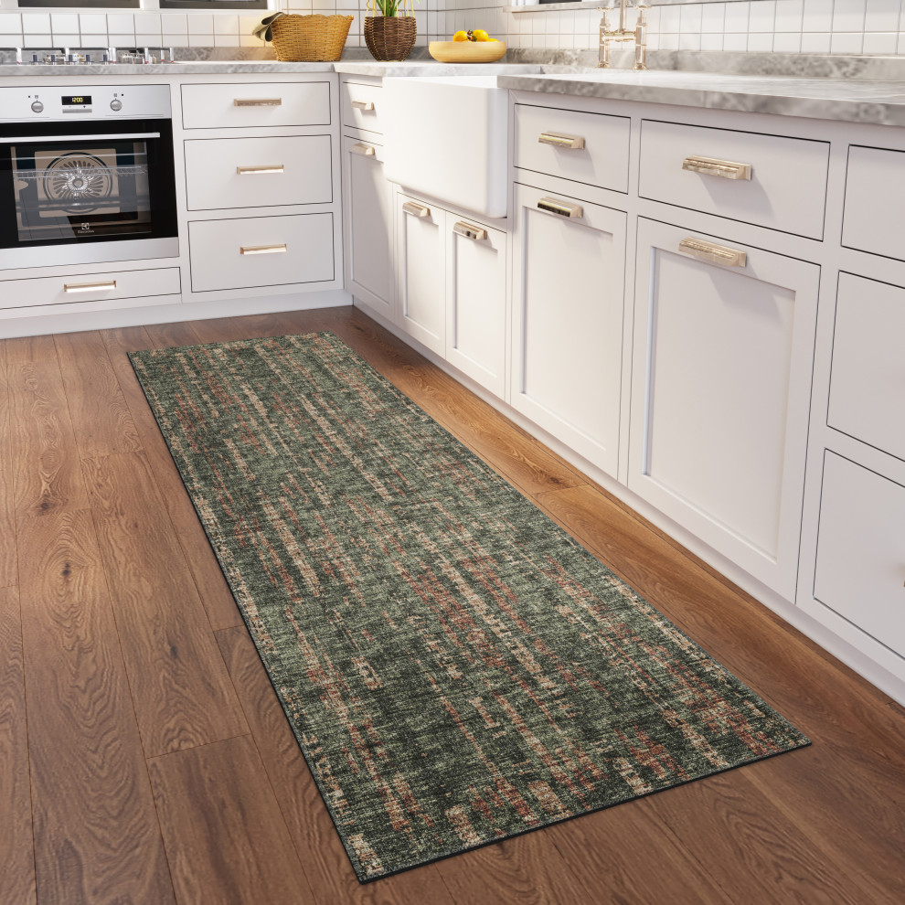 Addison Rugs Rylee ARY36 Green 2'3" x 7'6" Rug Contemporary Hall