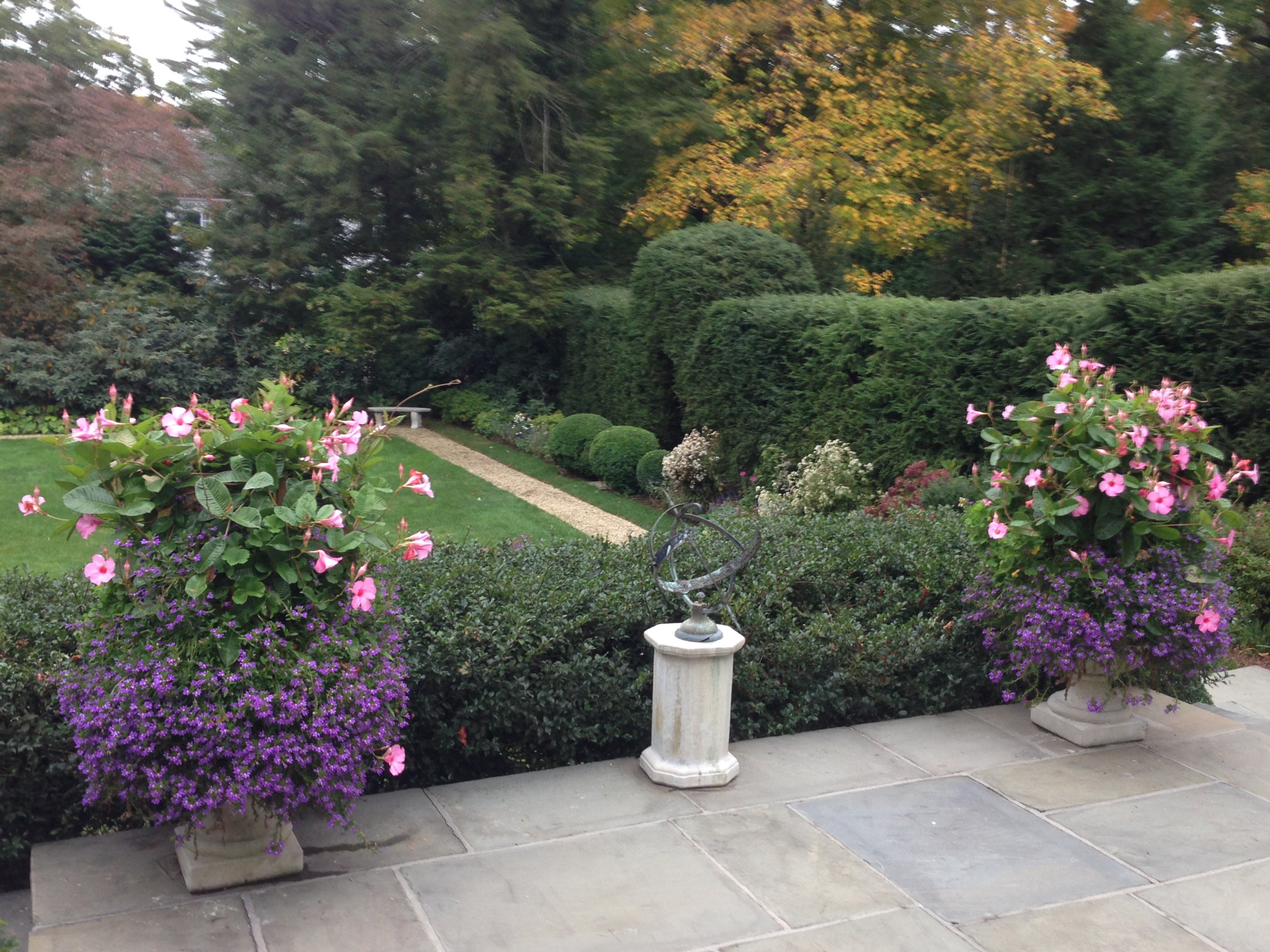 Planted Pots in Greenwich, Ct estate by Peter Atkins