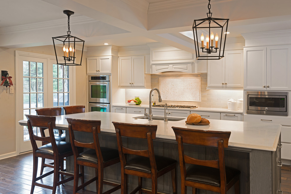 Example of a huge transitional kitchen design