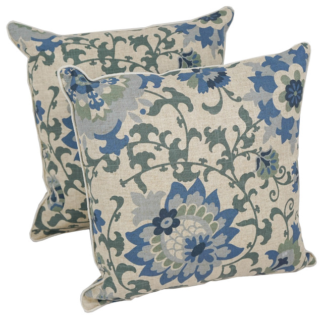 18" Corded Throw Pillows With Inserts, Set of 2 Contemporary