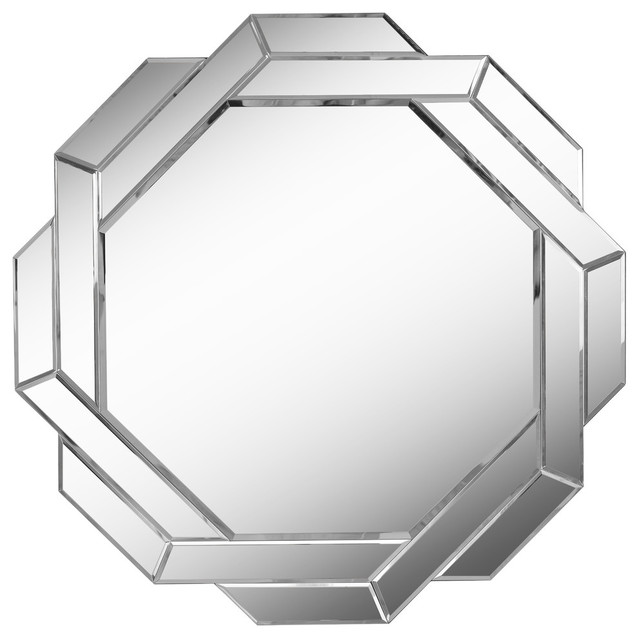 Junction Wall Mirror, Glass, Modern, 34" Height, 34" Width