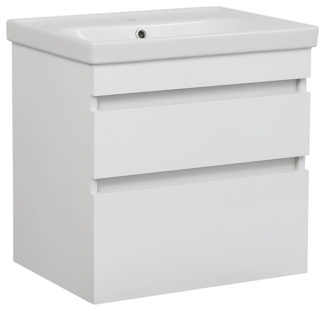 Bathroom Vanity Niagara White Gloss Mirror 24", 28"Diamond mirror 24" Modern Bathroom