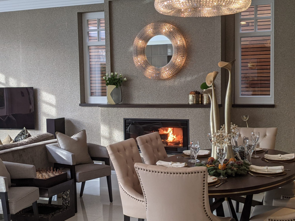 This is an example of a contemporary living room in Other.