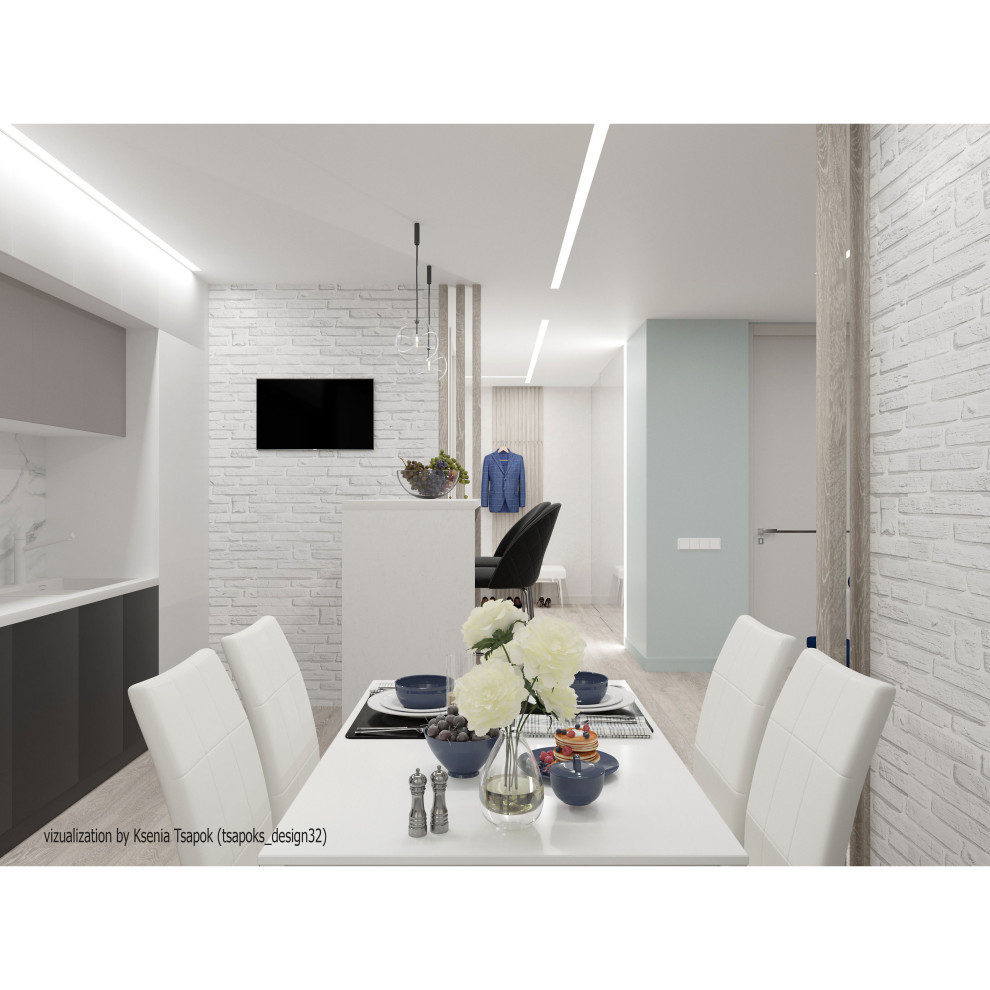 2х-комнатная квартира с объединенной кухней-гостиной