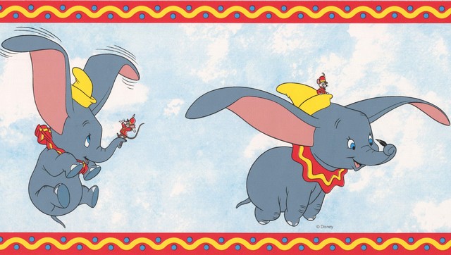 Dumbo The Elephant Disney Cartoon Wallpaper Border Kids Baby Room Roll