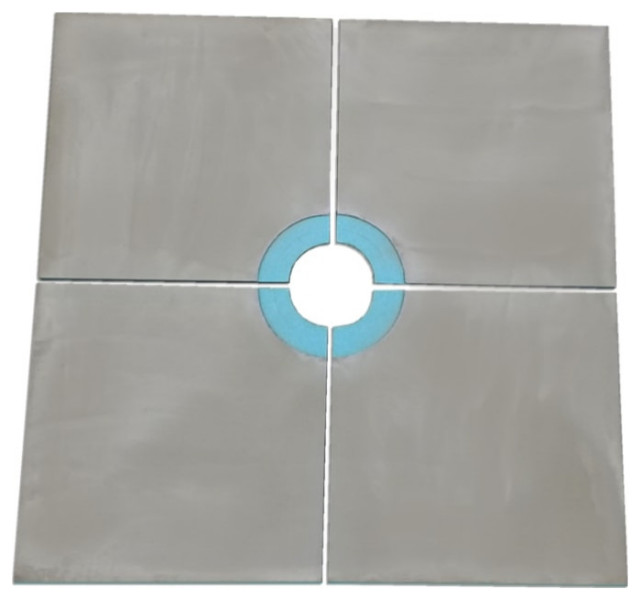 Curbless Shower Tray, 48"x48", Center Drain Placement Contemporary