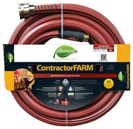 Element ELCF58050 Contractor Farm Water Hose Brick, 5/8" x 50&#039;, Red