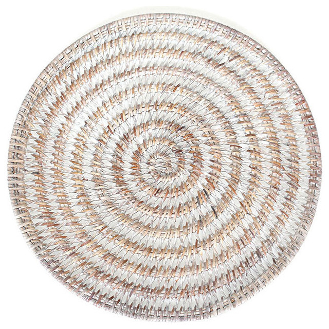Placemat Round, White Beach Style Placemats by Blue Rooster Trading