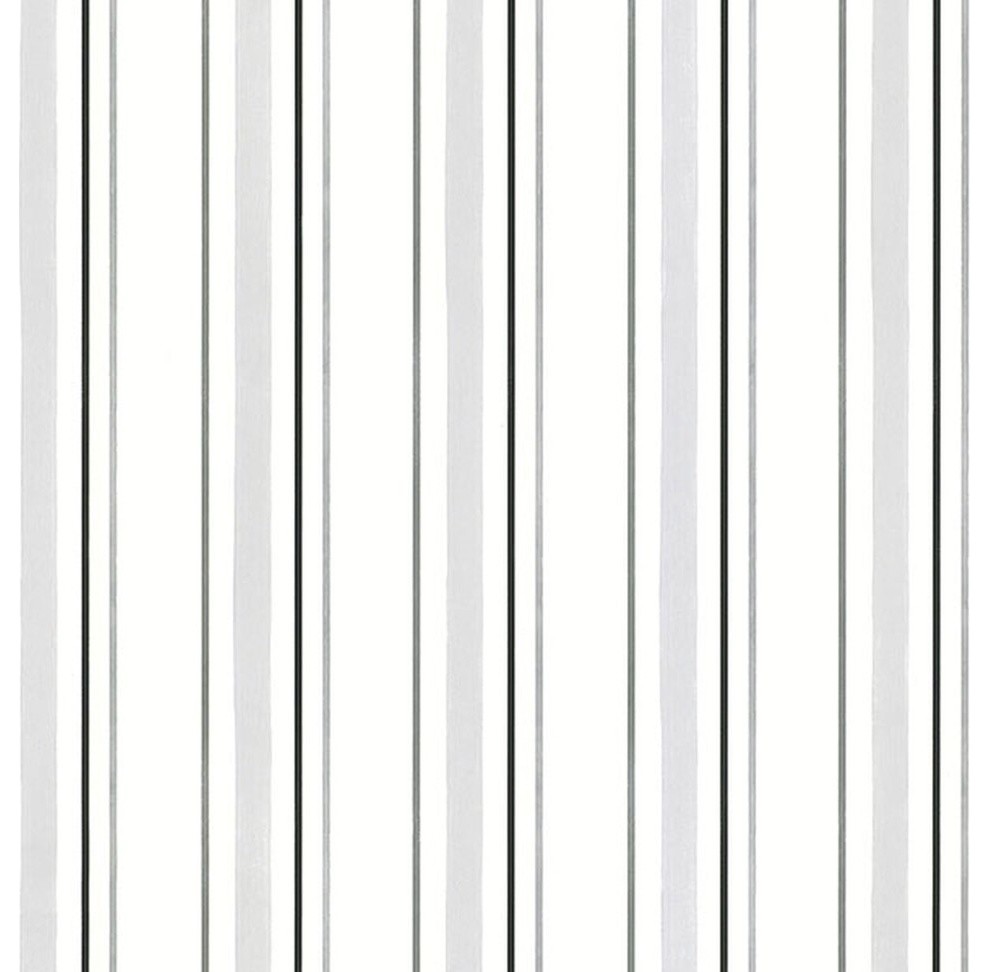 Shades, Damask Geometric Graphic Wallpaper, White, Black, Roll 21"x33'