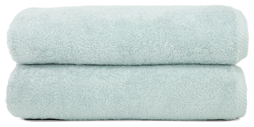 Linum Home Soft Twist Bath Towels, Set of 2, Aqua Blue